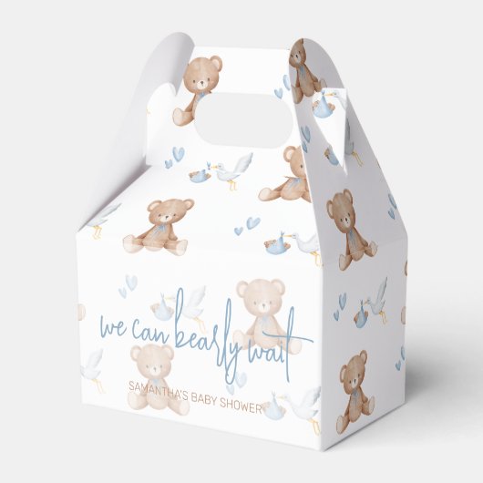 We kunnen JONGEN Baby shower Blauwe Waterverf NAUW Bedankdoosjes (Voorkant Zijde)