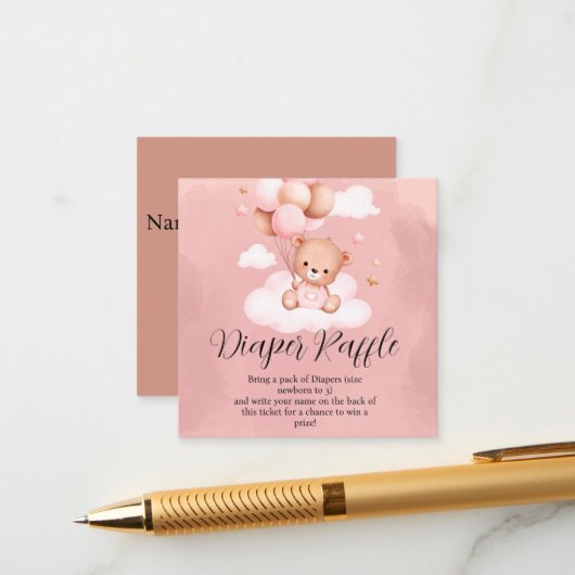 We kunnen 'n klein meisje met een luierriffle make informatiekaartje (Voorkant / Achterkant in situ)