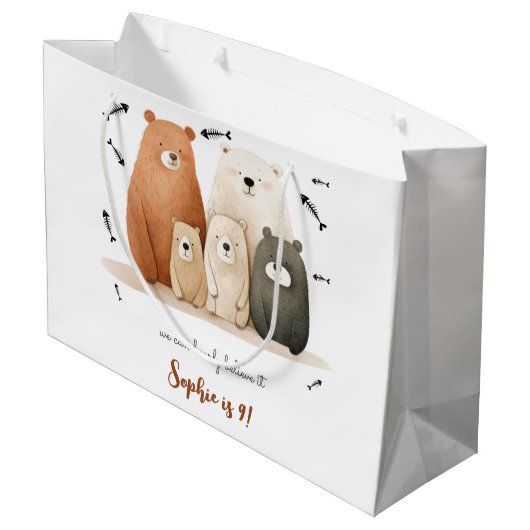 We kunnen nauwelijks geloven dat kinderen jarig zi groot cadeauzakje (Achterkant Gekanteld)