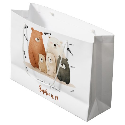 We kunnen nauwelijks geloven dat kinderen jarig zi groot cadeauzakje (Voorkant Gekanteld)