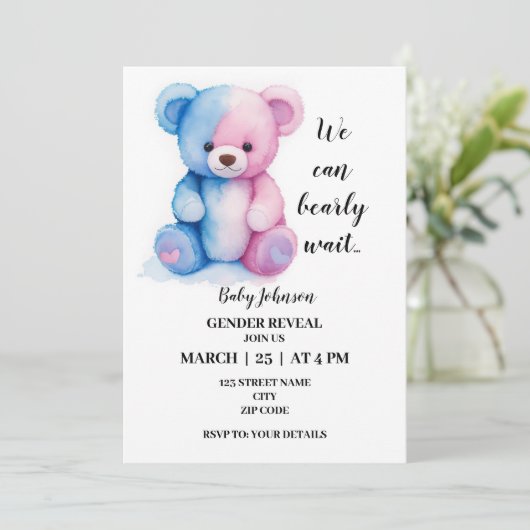 We kunnen nauwelijks geslachtsopenbaring afwachten kaart (Staand voorkant)