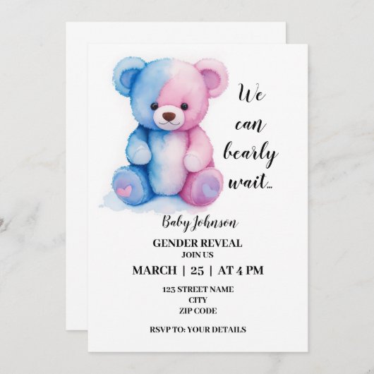 We kunnen nauwelijks geslachtsopenbaring afwachten kaart (Voorkant / Achterkant)