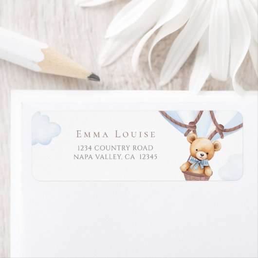 We kunnen nauwelijks wachten! Adres van heteluchtb Etiket (Insitu)