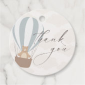 We kunnen nauwelijks wachten | Baby Boy Blauwe Bal Bedankjes Labels (Voorkant)