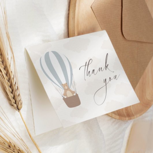 We kunnen nauwelijks wachten | Baby Boy Blauwe Bal Bedankkaart