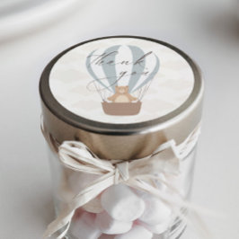 We kunnen nauwelijks wachten | Baby Boy Blauwe Bal Ronde Sticker