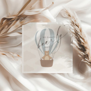 We kunnen nauwelijks wachten   Baby Boy Blauwe Bal Servet