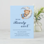 We kunnen nauwelijks wachten - Baby Boy Shower Uit Kaart (Staand voorkant)