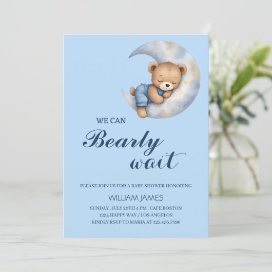 We kunnen nauwelijks wachten - Baby Boy Shower Uit Kaart (Staand voorkant)