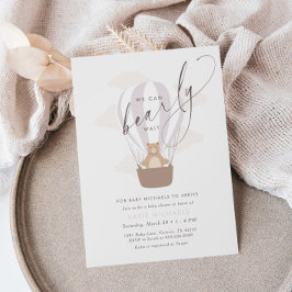 We kunnen nauwelijks wachten | Baby Meisje Paarse  Kaart