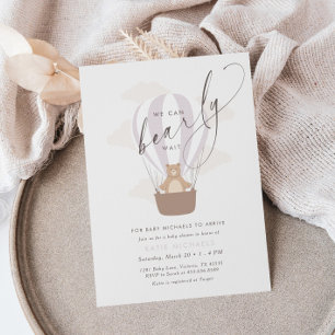 We kunnen nauwelijks wachten   Baby Meisje Paarse  Kaart