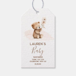 We kunnen nauwelijks wachten baby shower cadeautag cadeaulabel