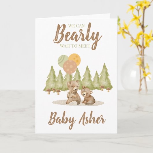 We kunnen nauwelijks wachten | BABY SHOWER KAART (Gele Bloem)