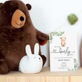 We kunnen nauwelijks wachten baby shower kaart