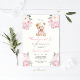 We kunnen nauwelijks wachten Baby Shower Meisje Ui Kaart