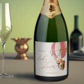 We kunnen nauwelijks wachten! Baby shower Moussere Sparkling Wijnetiket