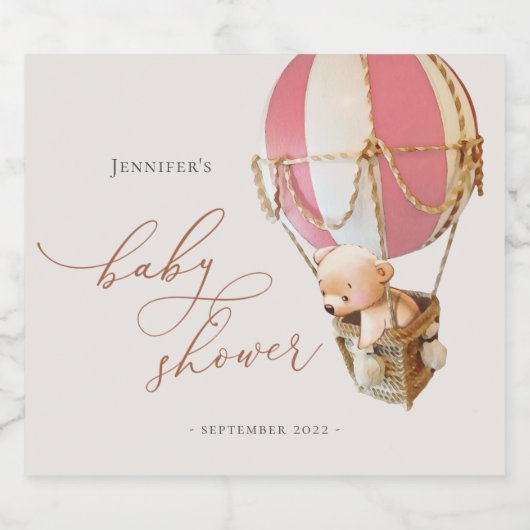 We kunnen nauwelijks wachten! Baby shower Moussere Sparkling Wijnetiket (Enkel label)