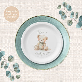 We Kunnen Nauwelijks Wachten Baby Shower Papieren Bordje
