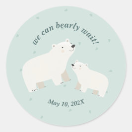 We kunnen nauwelijks wachten baby shower Papieren Ronde Sticker