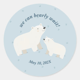 We kunnen nauwelijks wachten baby shower Papieren Ronde Sticker