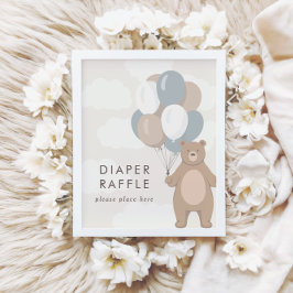 We kunnen nauwelijks wachten | Baby shower Raffle Poster