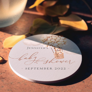We kunnen nauwelijks wachten! Baby Shower Ronde Kartonnen Onderzetter