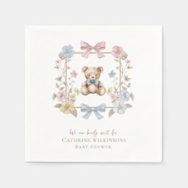 we kunnen nauwelijks wachten baby shower servet