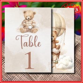We kunnen nauwelijks wachten Baby Shower TAFEL NUM Kaart