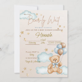 We kunnen nauwelijks wachten Baby Shower Teddybeer Kaart