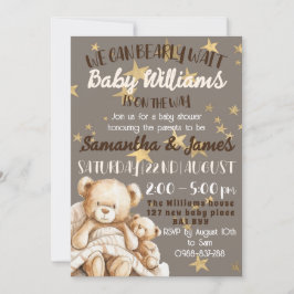 We kunnen nauwelijks wachten baby shower uitnodigi kaart