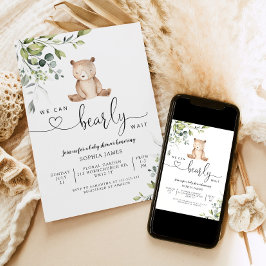 We kunnen nauwelijks wachten baby shower uitnodigi kaart