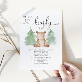 We kunnen nauwelijks wachten baby shower uitnodigi kaart