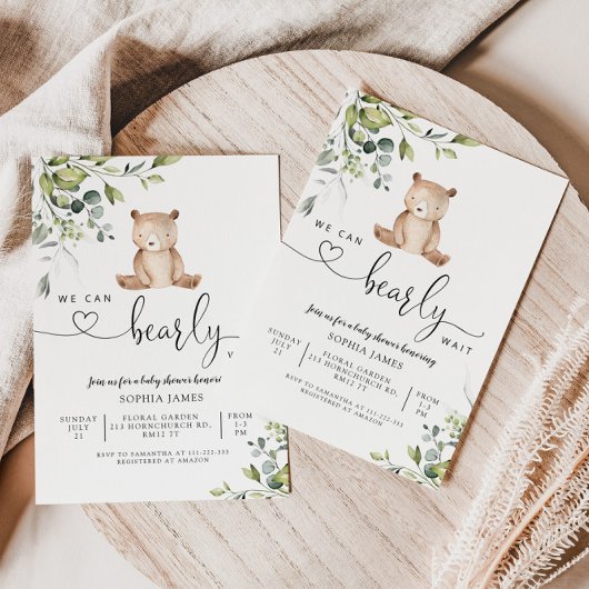 We kunnen nauwelijks wachten baby shower uitnodigi kaart