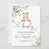 We kunnen nauwelijks wachten baby shower uitnodigi kaart (Voorkant)