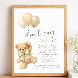 We Kunnen Nauwelijks Wachten Baby Shower Zeg Geen Poster