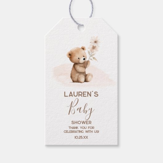 We kunnen nauwelijks wachten babyshower cadeautagg cadeaulabel (Voorkant)
