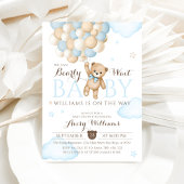 We kunnen nauwelijks wachten ballon Beer baby boy  Kaart