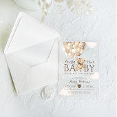 We kunnen nauwelijks wachten ballon Beer Babyshowe Acryl Uitnodigingen