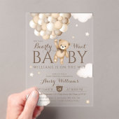 We kunnen nauwelijks wachten ballon Beer Babyshowe Acryl Uitnodigingen (Insitu (Draagbaar))