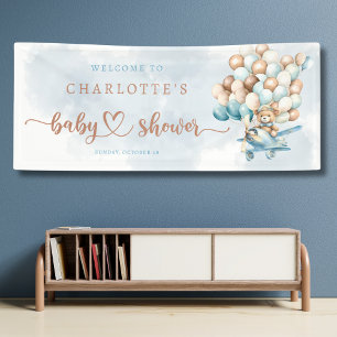 We kunnen nauwelijks wachten! Ballons Baby shower Spandoek