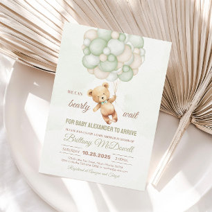 We Kunnen Nauwelijks Wachten Beer Baby Shower Uitn Kaart
