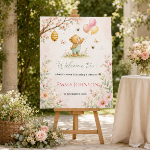 We kunnen nauwelijks wachten Beer Baby Shower Welk Perfect Poster
