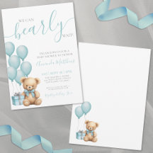 We kunnen nauwelijks wachten Blauwe baby shower