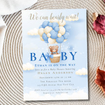 We kunnen nauwelijks wachten Blauwe Teddydbeer Bab