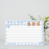 We kunnen nauwelijks wachten Blue Floral Gingham a (Staand voorkant)
