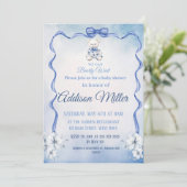 We kunnen nauwelijks wachten, Blue & White Elegant Kaart (Staand voorkant)