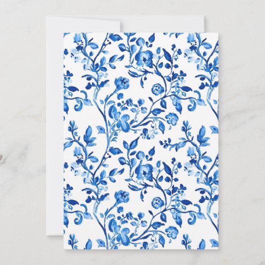 We kunnen nauwelijks wachten, Blue & White Elegant Kaart (Achterkant)