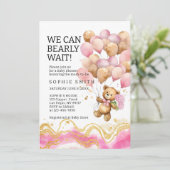 We kunnen nauwelijks wachten blush roze en goud Ab Kaart (Staand voorkant)