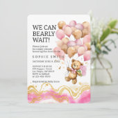 We kunnen nauwelijks wachten blush roze en goud Ab Kaart (Staand voorkant)