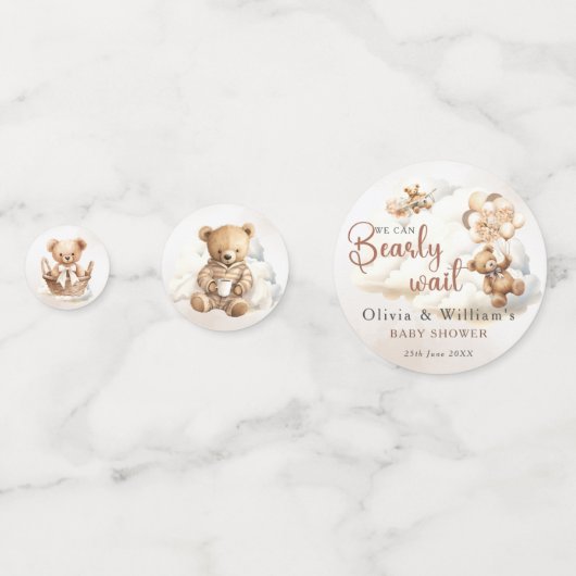 We kunnen nauwelijks wachten Boho Baby shower tafe Confetti (Achterkanten)